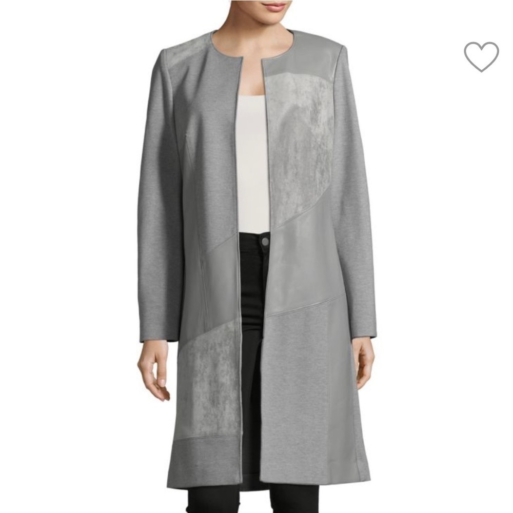 Calvin Klein Grey Open Front Long Jacket NWT - image 1